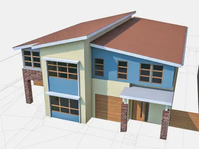 Townhouse 03 Low-poly 3D model