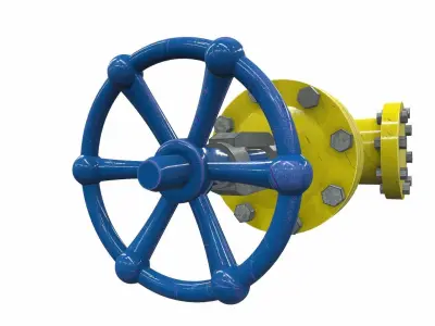Industrial pipeline valve 2 3D model