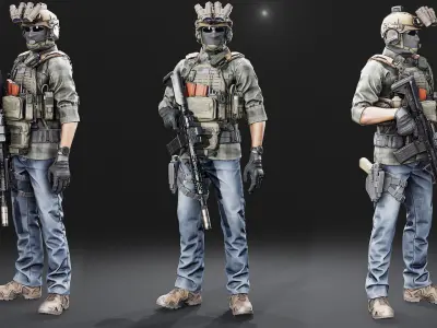 PMC Soldier V2 Low-poly 3D model