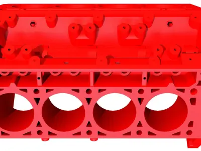 Printable V8 Engine Block 3D model