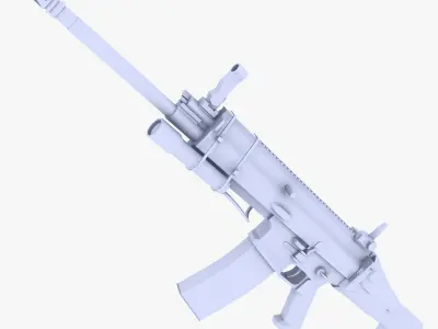 Scar-H Assault Rifle Low-poly 3D model get