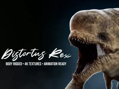 Jurassic World Rebirth Distortus Rex Low-poly 3D model