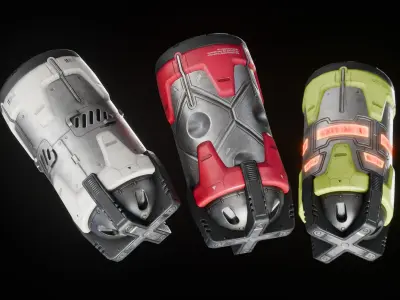 GAME READY CYBERPUNK GRENADES PBR RIGGED Low-poly 3D model