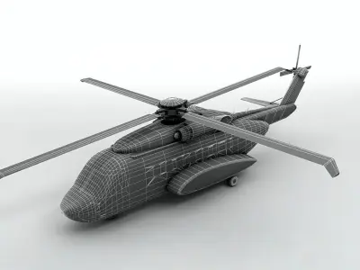 Sikorsky S92 Helicopter -2  Low-poly 3D model
