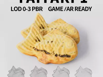 Taiyaki 3D model Low-poly 3D model