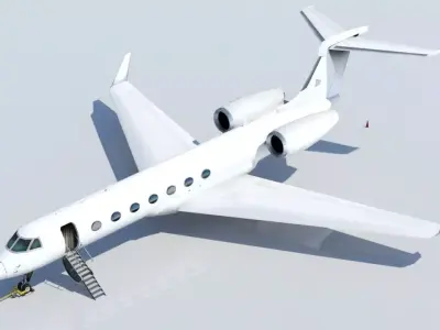 G550 Low Poly Static Aircraft Blank Low-poly 3D model