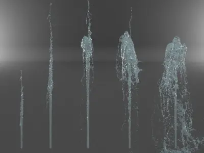 Water Jet Exterior Fountains Pack 3 3D model