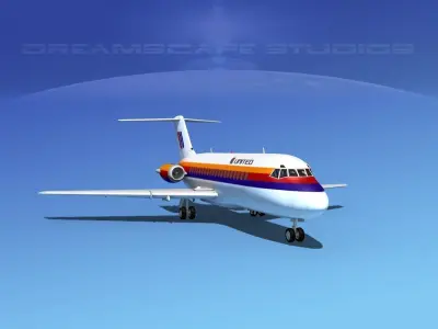 Douglas DC-9-15 United 2 3D model