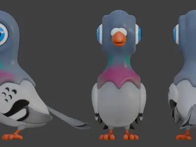 Cartoon Pidgeon 3D model