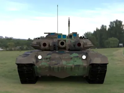 High-Quality Clean Camouflaged T90A Main Battle Tank 3D Model Low-poly 3D model