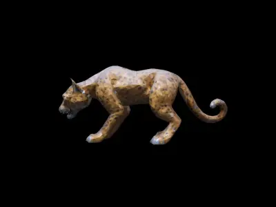 A Wild Jaguar Live  The Forest 3d Render 3D model