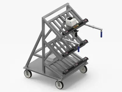 Automated Batch Picking Cart Empty and Full 3D model