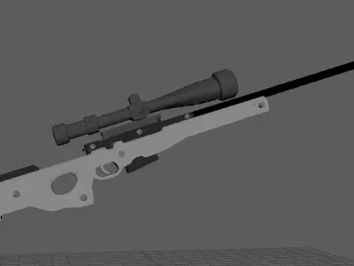 Low-Poly Sniper Rifle 3D Model-AWP Style Low-poly 3D model