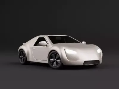 Stylized Cartoon Sport Car - Fully Rigged 3D model