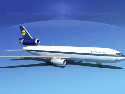 Douglas DC-10 Lufthansa 3D model