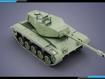 M41 Walker Bulldog Forest theme Low-poly 3D model