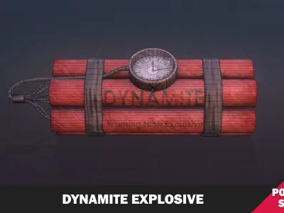 Dynamite Explosive Low-poly 3D model