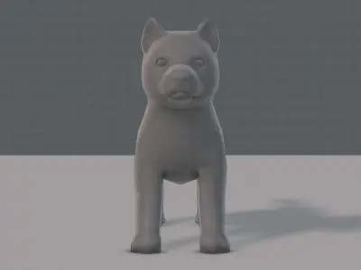 Dog base for gameV02 Low-poly 3D model