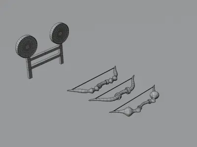 Low poly Archery game assets pack Low-poly 3D model
