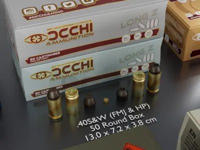 Small Caliber Ammunition Set - Ammo and Ammobox 3D model