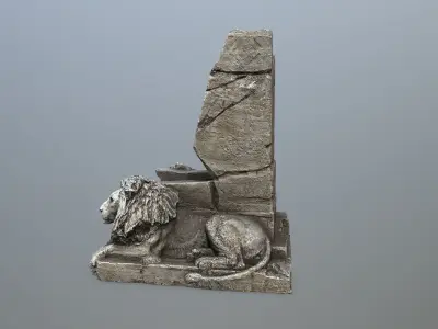 Lion Throne Low-poly 3D model