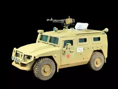 GAZ-2330 Tigr Armored Truck Russian Army Vehicle 3D print model