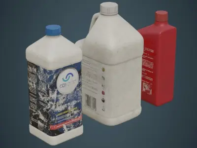 Bottles 1B Low-poly 3D model