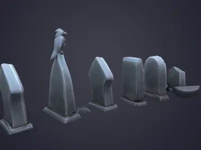 Tombstone Low-poly 3D model