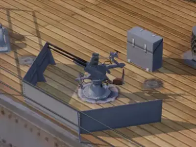 Japanese WW2 AA Gun 3D model