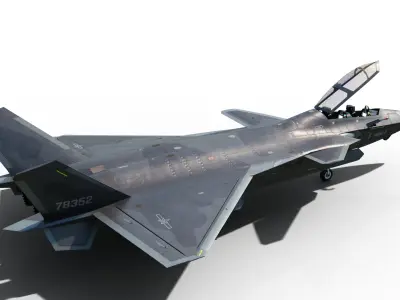 J-20S J20S J20AS J-20BS Chinese Tandem-Seat stealth fighter Low-poly 3D model