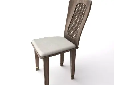 Chair Wood and Wicker  Free 3D model