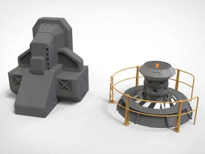 sci-fi Architecture kitbash 40 3D model