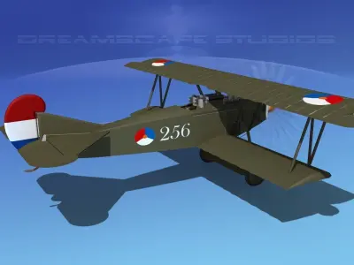Fokker D-VII V17 Netherlands 3D model