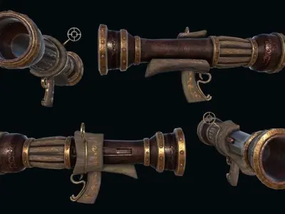 Steampunk Weapon Pack Low-poly 3D model