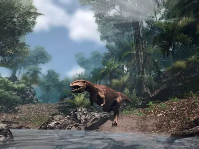 Gigantosaurus Jurassic Dinosaur Low-poly 3D model