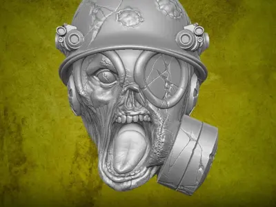 Toxic Zombie Heads 3D printable files for action figures 3D print model