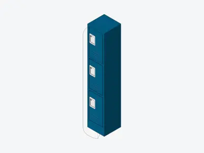 Locker - Metal - Locka - Classic - Triple Tier Low-poly 3D model