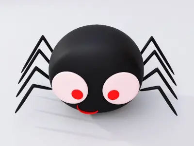Spider cartoon  low poly 3d model 3D model