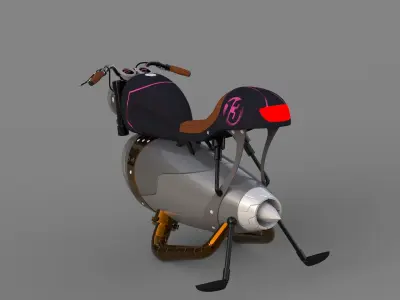 Hover Jet Bike Sci-Fi Low-poly 3D model