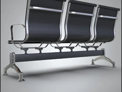 3 Seats waiting chair Free 3D model