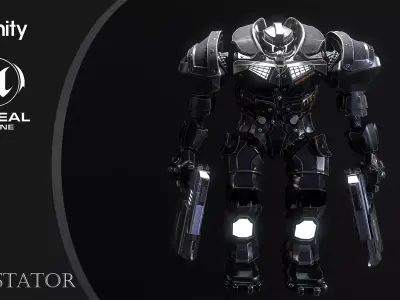 DEVASTATOR futuristic suit Low-poly 3D model