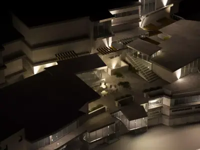 Revit renovated mixed use building as restaurant 2016 3D model