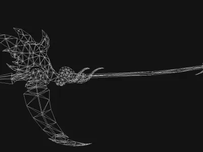 Futuristic Scythe Low-poly 3D model