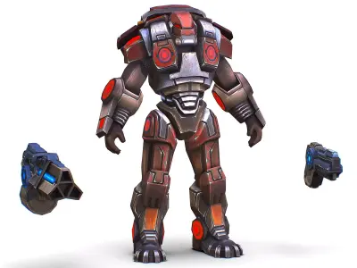 Assault heavy machine gun cannon naff barrel blaster laser arms Low-poly 3D model