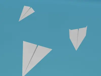 Low Poly Paper Airplanes Free low-poly 3D model