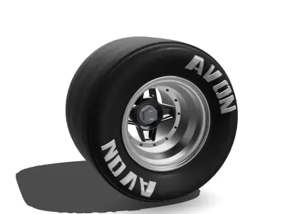 15inch Vintage Racing Wheels 4 Star x3 offsets with Tires 3D print model