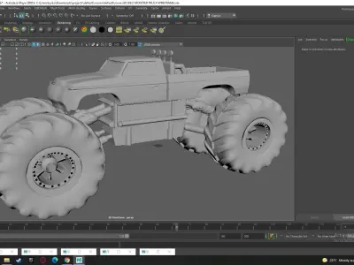 High Poly PBR Rodeo Monster Truck Free 3D model