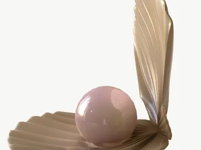 Pearl in Shell 4K 3D model