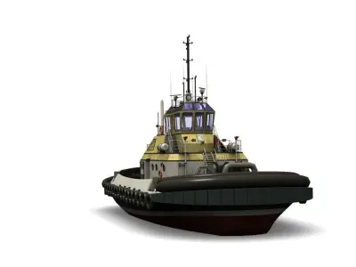Tugboat Low-poly 3D model