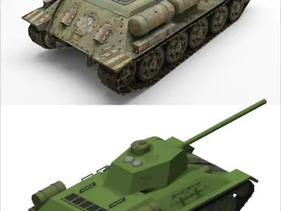  Soviet Tank T34-85 3D print model